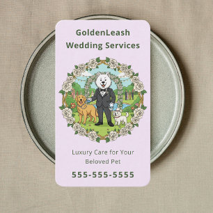 Tarjeta De Visita servicios de lujo para mascotas en bodas Asistente