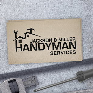 Tarjeta De Visita Servicios de Mano de Obra Simple Genial