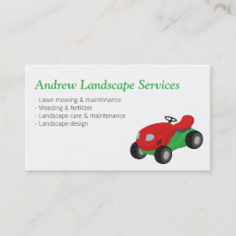 Tarjeta De Visita Servicios de Mantenimiento de Jardinería, Tractor