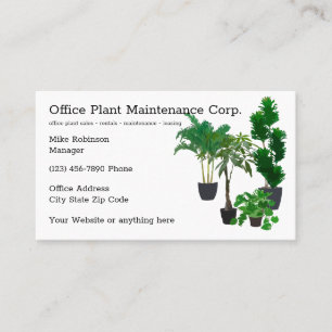 Tarjeta De Visita Servicios de mantenimiento de plantas de oficina