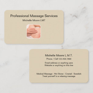Tarjeta De Visita Servicios de Masaje Médico