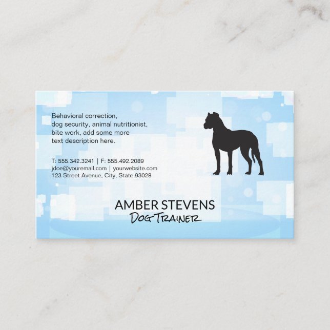 Tarjeta De Visita Servicios de mascota | Formación | Groomer (Anverso)