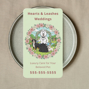 Tarjeta De Visita Servicios de Mascotas para Bodas Acompañante de Ma
