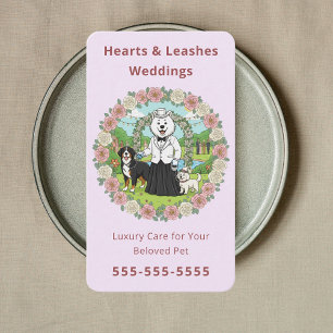 Tarjeta De Visita Servicios de Mascotas para Bodas Asistente de Masc