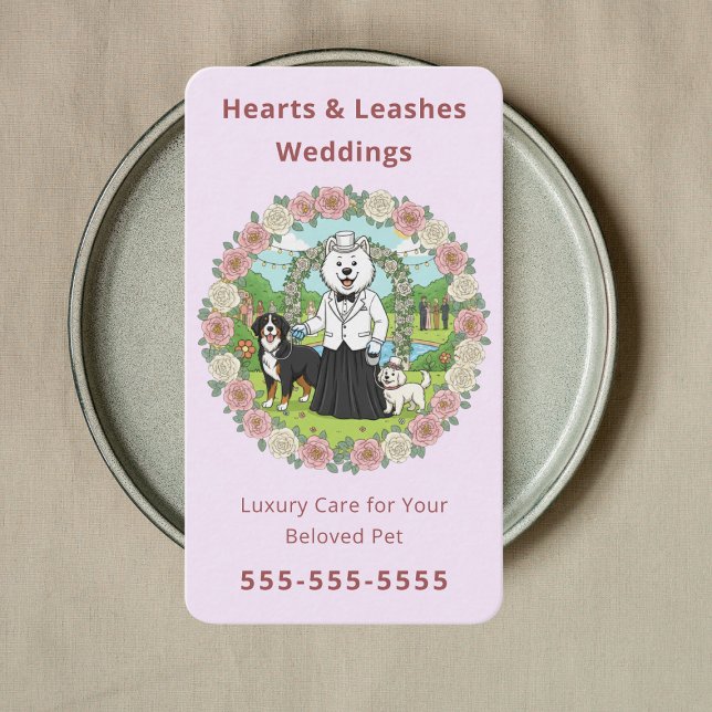 Tarjeta De Visita Servicios de Mascotas para Bodas Asistente de Masc (Subido por el creador)