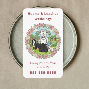 Tarjeta De Visita Servicios de Mascotas para Bodas de Lujo Asistente