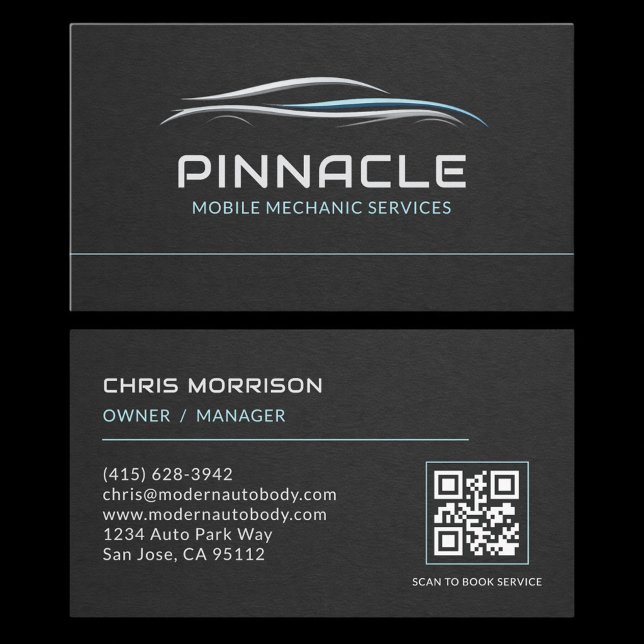 Tarjeta De Visita Servicios de Mecánico Móvil Código QR Profesional (Subido por el creador)