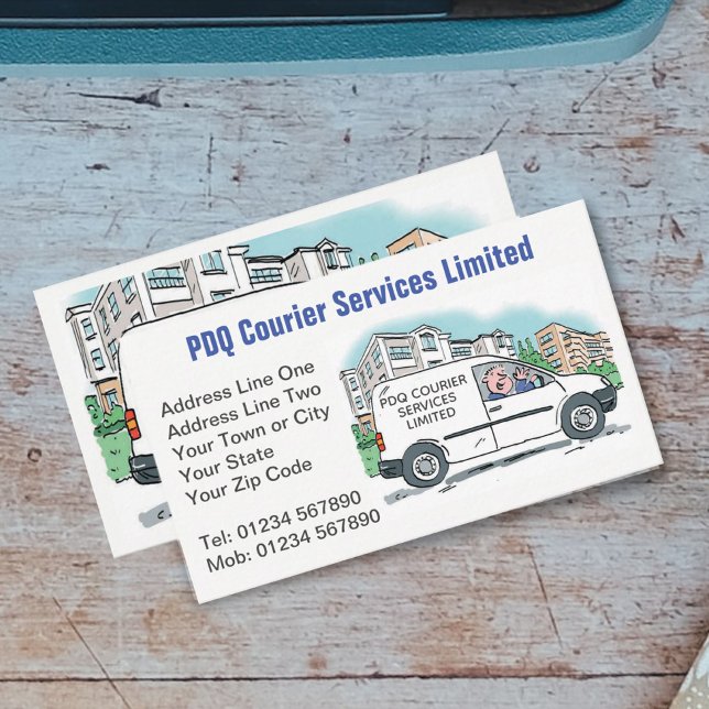 Tarjeta De Visita Servicios de mensajería con nombre en la camioneta (Subido por el creador)