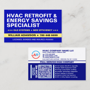 Tarjeta De Visita Servicios de modernización de HVAC y eficiencia en