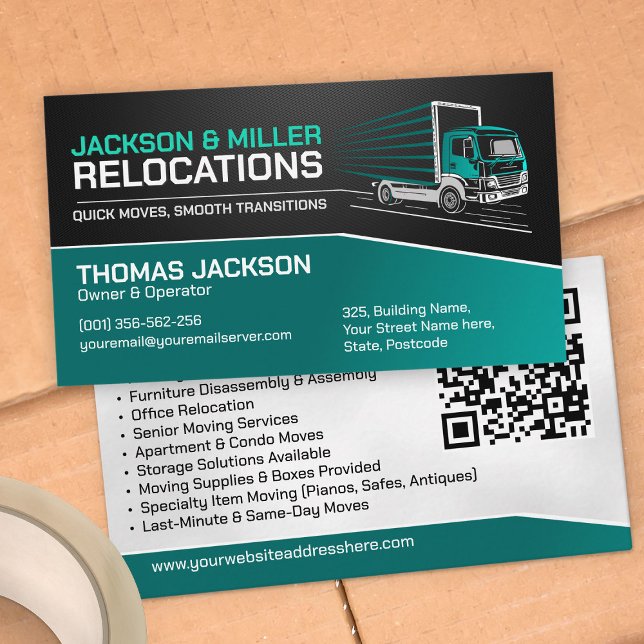 Tarjeta De Visita Servicios de mudanza: reubicación (Subido por el creador)