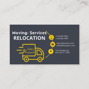 Tarjeta De Visita Servicios de mudanza: reubicación