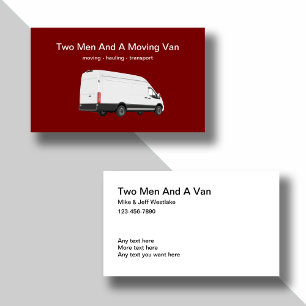 Tarjeta De Visita Servicios de Mudanzas y Transporte