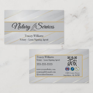 Tarjeta De Visita Servicios de notario con bandas de pines