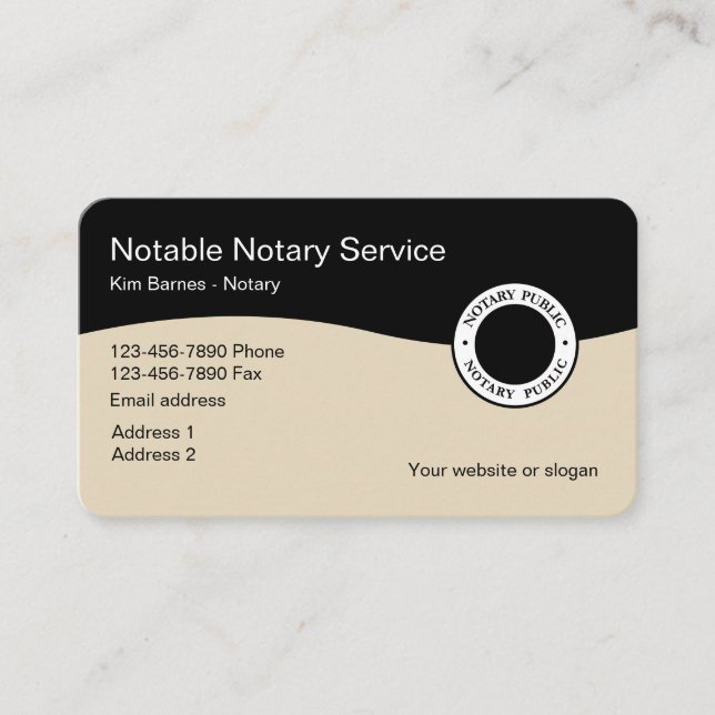Tarjeta De Visita Servicios de notario profesional (Anverso)