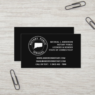 Tarjeta De Visita Servicios de Notario Público de Connecticut