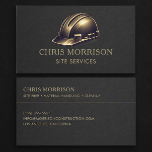 Tarjeta De Visita Servicios de Obra Profesional Casco Duro