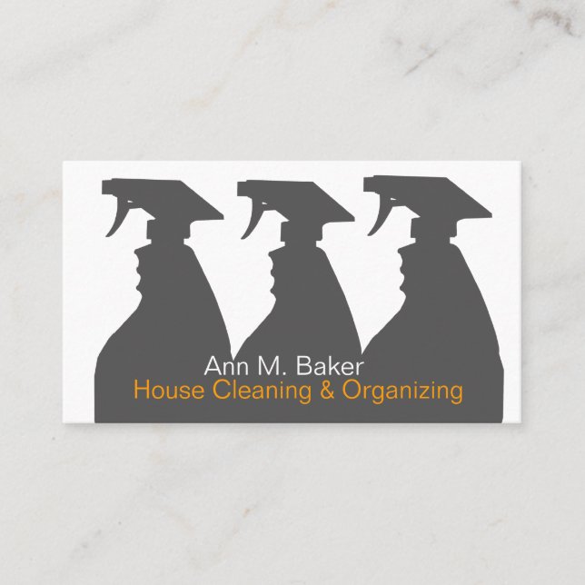 Tarjeta De Visita Servicios de organización de la limpieza de la (Anverso)