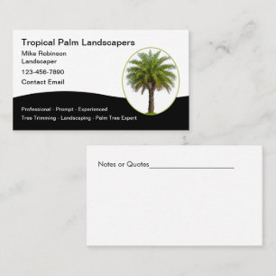 Tarjeta De Visita Servicios de paisajismo tropical Palm Tree