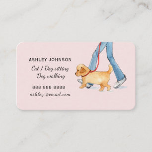 Tarjeta De Visita Servicios de paseos de perros/perros chicas