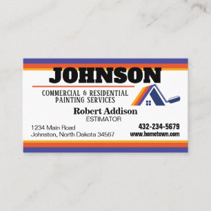 Tarjeta De Visita Servicios de pintura comercial y residencial
