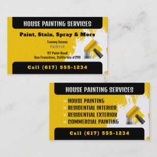 Tarjeta De Visita Servicios de pintura de casas profesionales   Pint