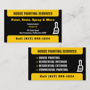 Tarjeta De Visita Servicios de pintura de casas profesionales   Pint