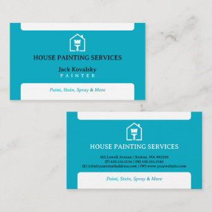 Tarjeta De Visita Servicios de Pintura de Casas Rodillo de Pintura