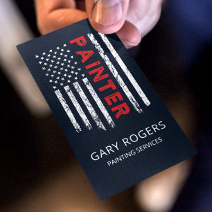 Tarjeta De Visita Servicios de pintura de código QR azul oscuro