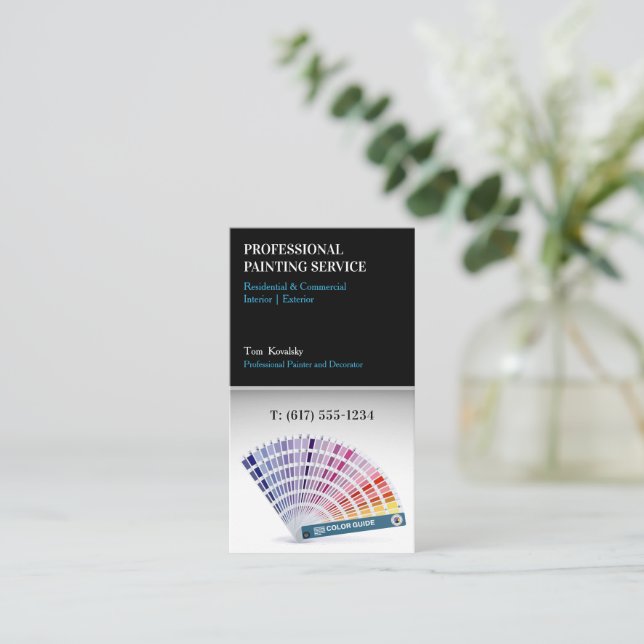 Tarjeta De Visita Servicios de pintura | Decorador (Anverso de pie)