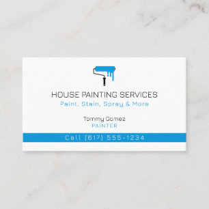Tarjeta De Visita Servicios de pintura en casa Paint Rollel