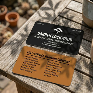 Tarjeta De Visita Servicios de Pintura Interior y Exterior Black Cop