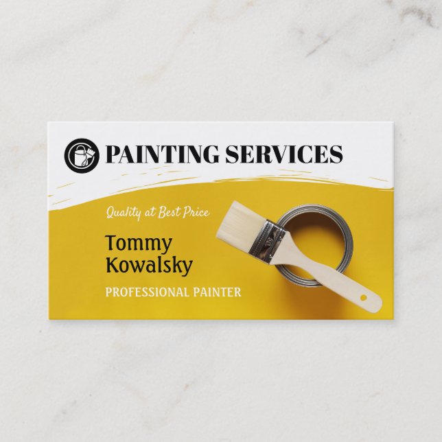 Tarjeta De Visita Servicios de pintura | Paint Rollers Business Card (Anverso)