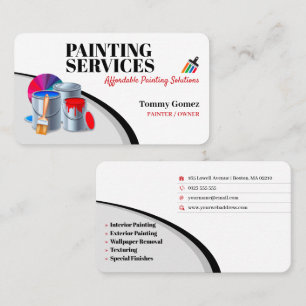 Tarjeta De Visita Servicios de pintura   Pintar rollos
