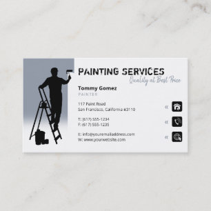 Tarjeta De Visita Servicios de pintura Pintor en el trabajo