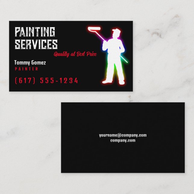 Tarjeta De Visita Servicios de pintura | Pintores (Anverso / Reverso)