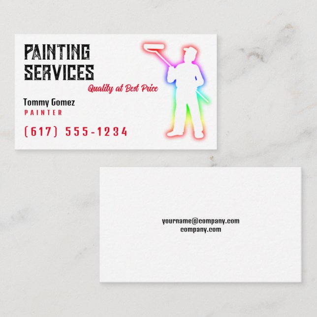 Tarjeta De Visita Servicios de pintura | Pintores (Anverso / Reverso)