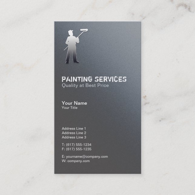 Tarjeta De Visita Servicios de pintura | Plata de pintores (Anverso)