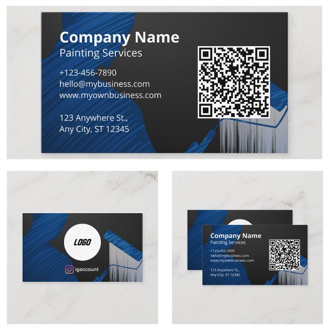 Tarjeta De Visita Servicios de pintura profesional (Professional Painting Services Business Cards)