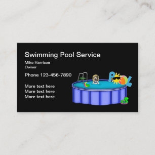 Tarjeta De Visita Servicios de Piscina SImple