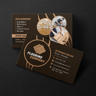 Tarjeta De Visita Servicios de pisos de madera pisos comerciales y b