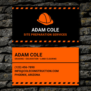 Tarjeta De Visita Servicios de preparación de sitios Orange Hard Hat