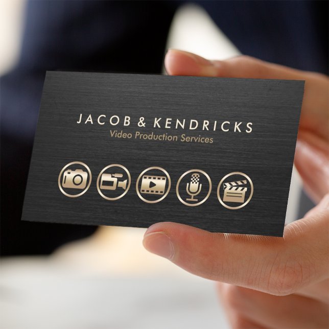 Tarjeta De Visita Servicios de producción de vídeo Iconos de oro Met (Subido por el creador)