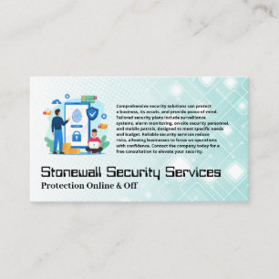 Tarjeta De Visita Servicios de Protección en Línea de Seguridad Móvi