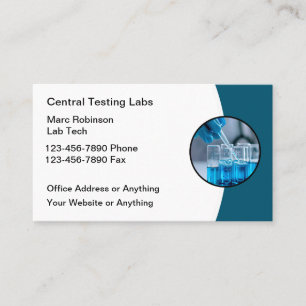 Tarjeta De Visita Servicios de pruebas de laboratorio médico