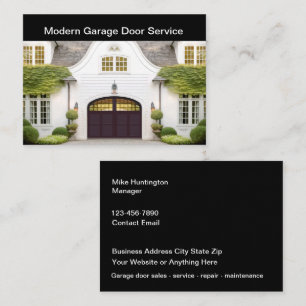 Tarjeta De Visita Servicios de Puertas de Garaje Modernas de Lujo
