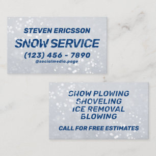 Tarjeta De Visita Servicios de remoción de nieve