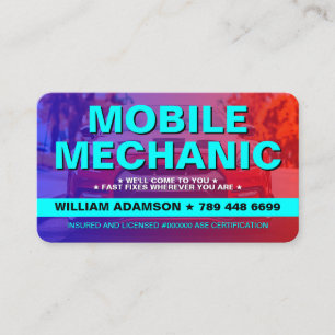 TARJETA DE VISITA SERVICIOS DE REPARACIÓN DE AUTOMÓVILES   MECÁNICO 