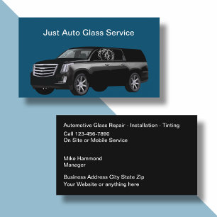 Tarjeta De Visita Servicios de reparación de vidrio automotriz genia