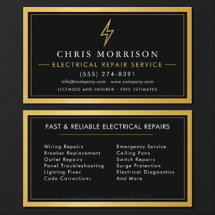 Tarjeta De Visita Servicios de Reparación Eléctrica