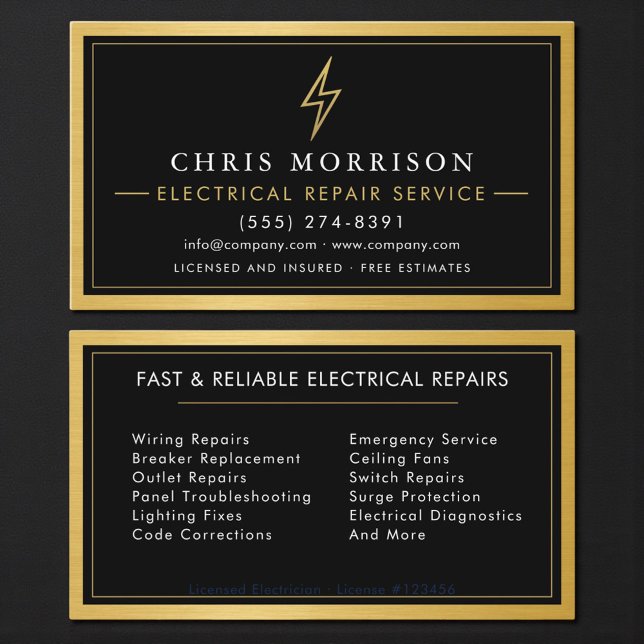 Tarjeta De Visita Servicios de Reparación Eléctrica (Subido por el creador)